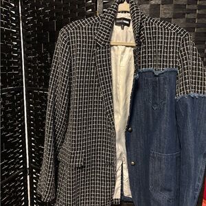 Fashion Nova Black and Blue Blazer